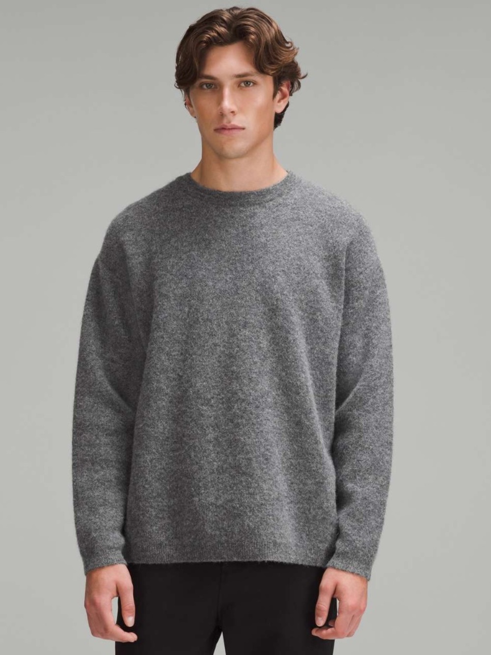 Lululemon Alpaca Wool-Blend Crewneck Sweater Heathered Asphalt Grey Men's Size L